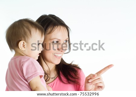 portrait of a happy mom and her baby
