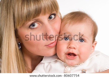 portrait of  a happy mom with her son