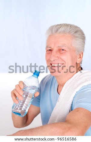 cute old guy with bottle of water