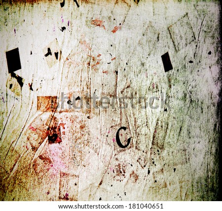 Grunge number and letter background