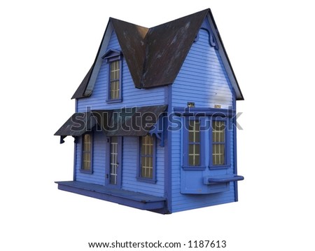 Small Blue Victorian House Stock Photo 1187613 : Shutterstock