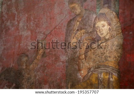 NAPLES, ITALY Ã¢Â?Â? MAY 14, 2014:   the Ruins of the old city of Pompeii, near Naples, Italy, May 14 2014,  in  Naples, Italy.