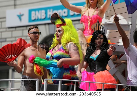 NEW YORK CITY  JUNE 29 : group marching for gay rights at The Gay Pride parade 2014 in New York city, USA, JUNE 29, 2014