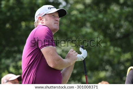GUYANCOURT, FRANCE, JULY 02, 2015 : Jamie Donaldson  (WAL) at  the golf French Open  , European Tour, july 02, 2015, Golf National, Guyancourt, France.
