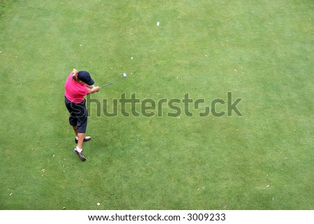 lady golf swing in evian