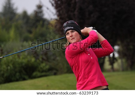BUSSY SAINT-GEORGES GOLF COURSE, FRANCE - OCTOBER 15 :  Marion Ricordeau (FRA) at Trophee Prevens, Ladies European Tour, october 15, 2010, at  Bussy Saint-Georges golf club, France.