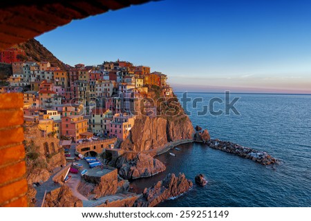 UNESCO World Heritage Site of Manarola, Cinque Terre, Italy