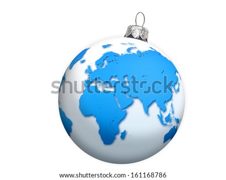 Globe Christmas balls, clipping path