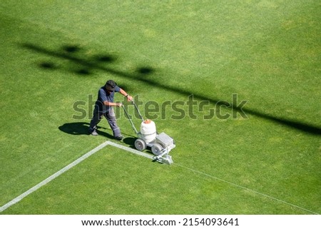 Image, Stock Photo shadow man Football pitch