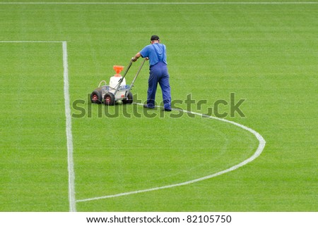 Similar – Image, Stock Photo shadow man Football pitch