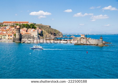 COLLIOURE, FRANCE - JULY  23: View of the small village of Colliure, south France on July 23, 2014 in Collioure, France.