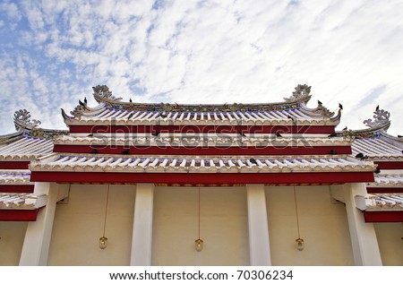 ancient chinese style temple in thailand