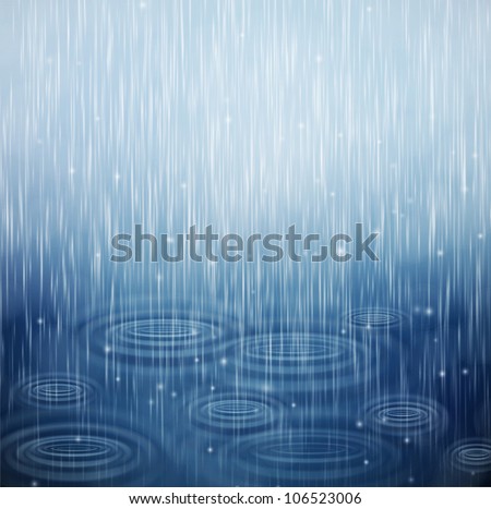 Background with rain and waves on the drops. Eps 10