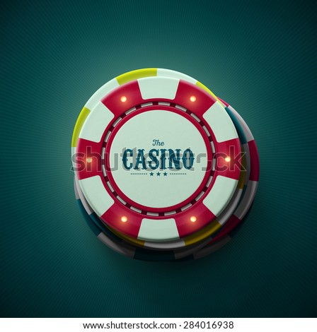 Casino chips, top view, eps 10