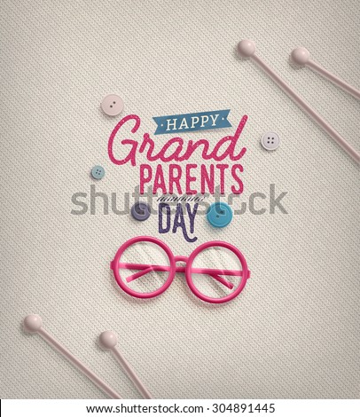 Grandparents Day, greeting card, eps 10