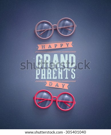 Happy Grandparents Day, greeting card, eps 10