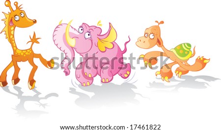 Funny Animals Stock Vector Illustration 17461822 : Shutterstock