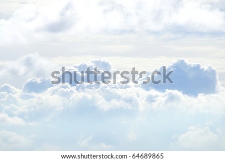 White Sky and Puffy Clouds