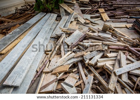 Pile of Construction wood
