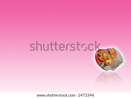 Heart shaped gift box on white background with clipping path