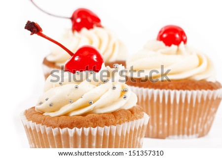 Delicious cake isolated on white background