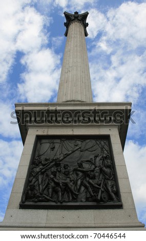 Nelson\'s Column Trafalgar Square London blue sky