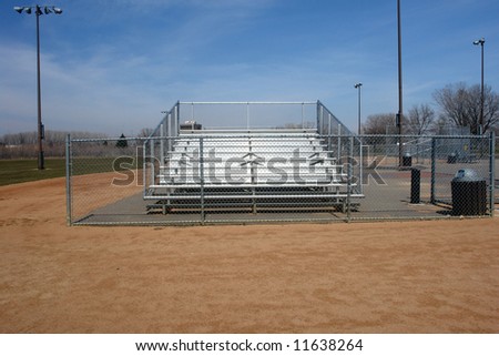 A picture of a stadium on a baseball field