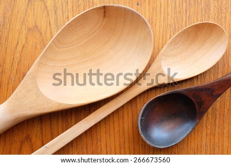 wooden spoon on wooden background