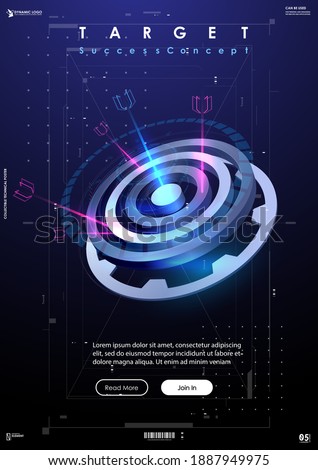 Darts target in futuristic style. Success Business Concept. future technology template. Business target concept vector illustration. Symbolic goals achievement, success, victory.