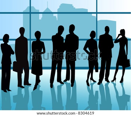 Business People - vector silhouette illustration