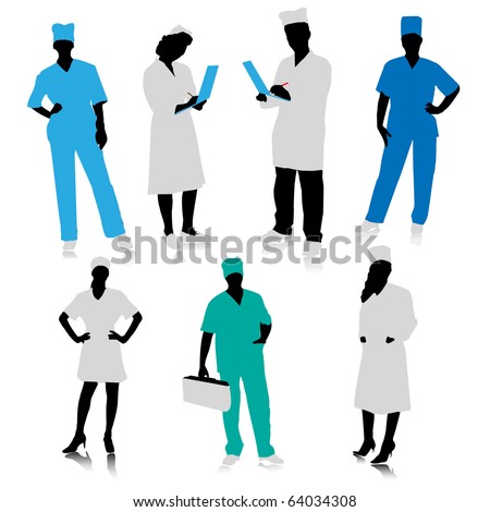 Medical People Silhouettes Stock Vector Illustration 64034308 ...