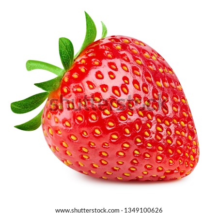 Similar – Image, Stock Photo Single strawberry on a spoon. Ripe strawberry on pink