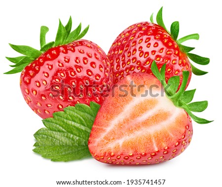 Fresh strawberry isolated on white background. Ripe natural strawberry clipping path.