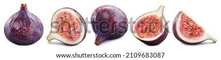 Fig collection. Fig isolated on white background. Fig macro. With clipping path Foto stock © 