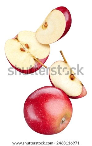 Image, Stock Photo Ripe red apples from your own tree lie neatly sorted in a wooden box