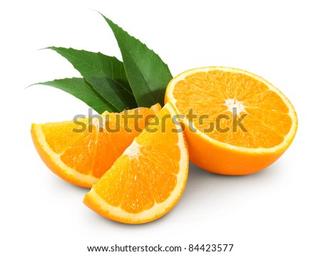 Orange fruit isolated on white background + Clipping Path