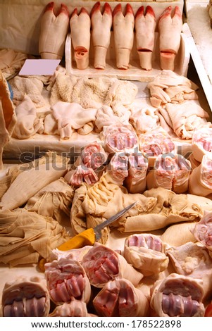 meat department on a market