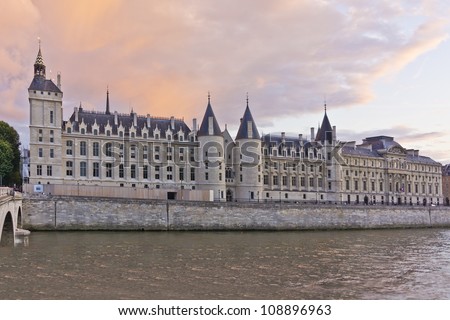 Castle Conciergerie is a former royal palace and prison in Paris, located on the west of the Cite Island. Today it is part of the larger complex known as the Palais de Justice. France, Europe