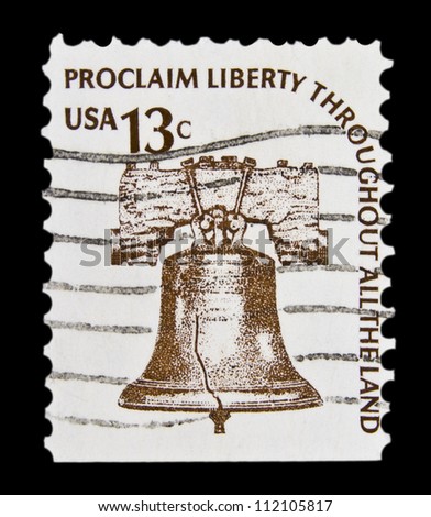 UNITED STATES - CIRCA 1975: stamp printed in United states (USA), shows Liberty Bell, with inscription \