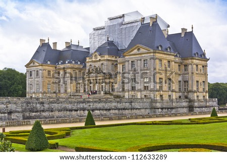 Chateau de Vaux-le-Vicomte (1661) - baroque French Palace located in Maincy, near Melun, in Seine-et-Marne department of France.