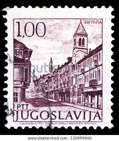 YUGOSLAVIA - CIRCA 1972: A stamp printed in Yugoslavia shows city view of Bitola, with the same inscription, from series \