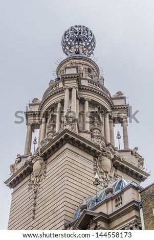Architectural fragments of the famous London Coliseum (or Coliseum Theatre of Varieties, 1904), London, UK. It is currently the home of the English National Opera.