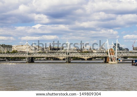 River Thames at Hungerford Bridge (or Charing Cross Bridge), London