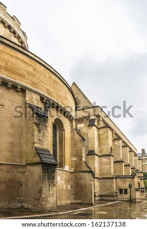 Temple Church was originally the precinct of the Knights Templar whose Temple Church was named in honor of Solomon's Temple in Jerusalem. London, England