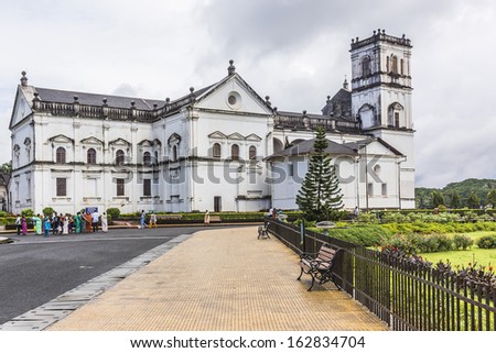 St. Catherine Cathedral (1640) - one of largest church in Asia is dedicated to Catherine of Alexandria. It is one of the most celebrated religious buildings in Goa. Old Goa, India.