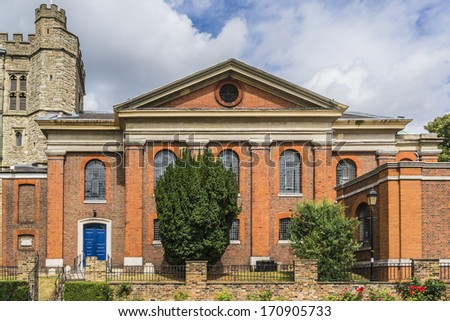 St Mary\'s Church (1714) Twickenham, is a place of worship dedicated to Saint Mary the Virgin in Church Street, Twickenham, London, England.