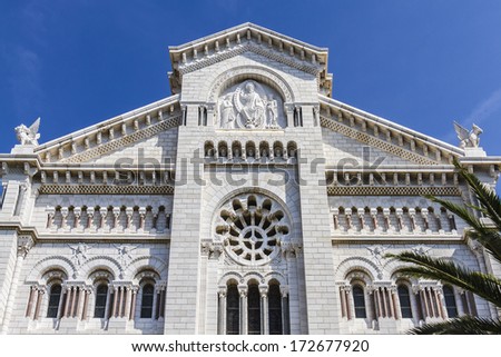 MONACO - VILLE, MONACO - AUGUST 31, 2012: View of Saint Nicholas Cathedral - consecrated in 1875, located on site of the church built in 1252 and dedicated to St. Nicholas.