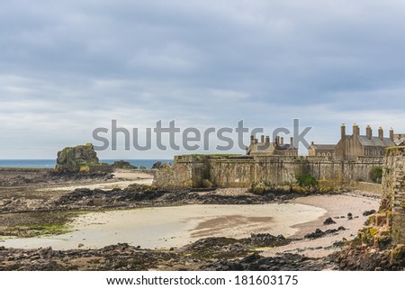Elizabeth Castle (1594) - castle & tourist attraction on a tidal island within parish of Saint Helier, Jersey, UK. It is named after Elizabeth I who was queen of England at time when castle was built.