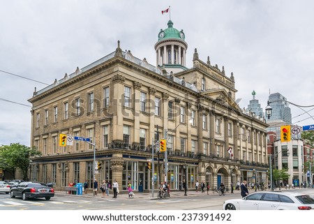 TORONTO, CANADA - JULY 23, 2014: St. Lawrence Hall was built in 1850 as a meeting place for public gatherings, concerts and exhibitions. Renaissance Revival style building designed by William Thomas.