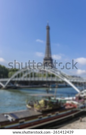 Blur background: Tour Eiffel (Eiffel Tower). Paris, France.